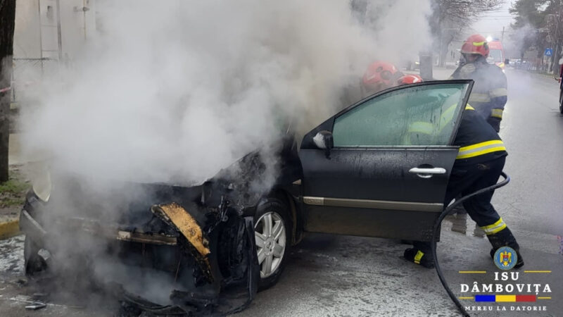 „Torță pe roți”, incendiu violent la un autoturism 