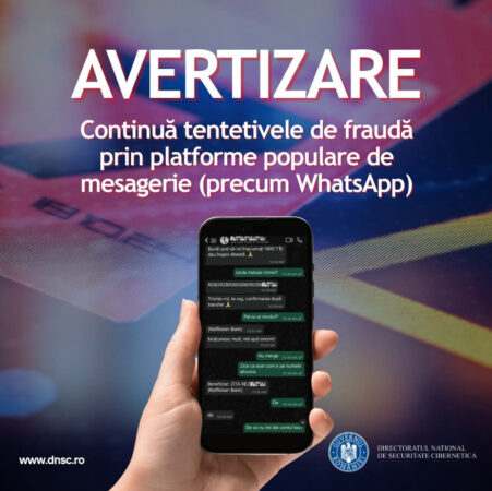 Avertizare privind continuarea campaniilor de fraudă prin WhatsApp și mesaje SMS