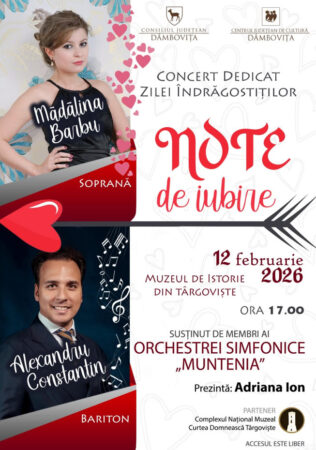 „Note de iubire”, muzica dragostei va răsuna la Muzeul de Istorie din Târgoviște 