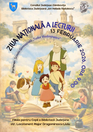 Pe 13 februarie – Ziua Națională a Lecturii la Biblioteca Județeană Dâmbovița în parteneriat cu Școala Gimnazială „Tudor Vladimirescu”