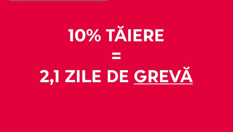 SANITAS avertizează: Reducerea cu 10% a fondului de salarii echivalează cu muncă gratuită și pregătește grevă