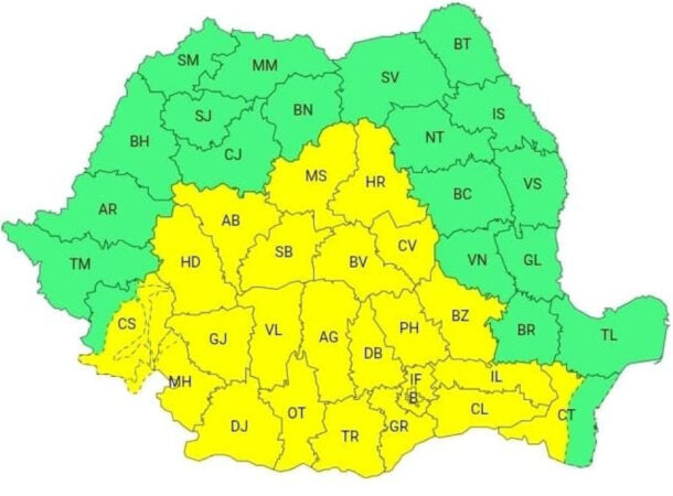  ATENȚIONARE METEOROLOGICĂ – COD GALBEN DE VÂNT ÎN JUDEȚUL DÂMBOVIȚA