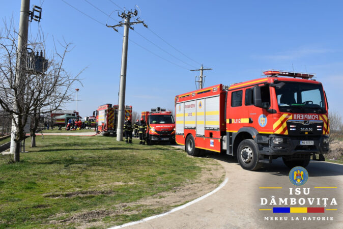 Exercițiu la limita realității: Explozie, incendiu și bagaj suspect, gestionate de ISU Dâmbovița