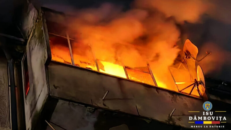 Panică în Găești: Incendiu într-un apartament, 21 de persoane evacuate 