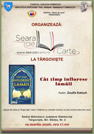 „Seara de carte la Târgoviște” – o nouă întâlnire literară la Biblioteca Județeană