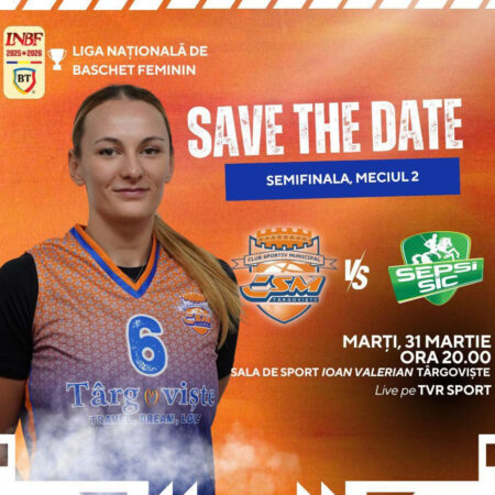 Semifinala baschetului feminin continuă la Târgoviște: CSM-CSU întâlnește Sepși SIC