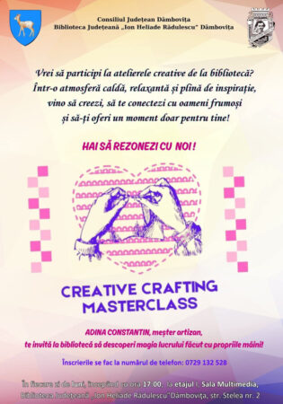 Ateliere creative la Biblioteca Județeană Dâmbovița – Descoperă bucuria creației!