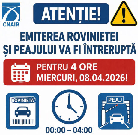 Atenție, șoferi! Emiterea rovinietei va fi întreruptă în noaptea de miercuri