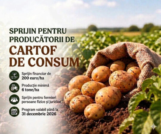 MADR sprijină fermierii: program de minimis pentru producția de cartof de consum