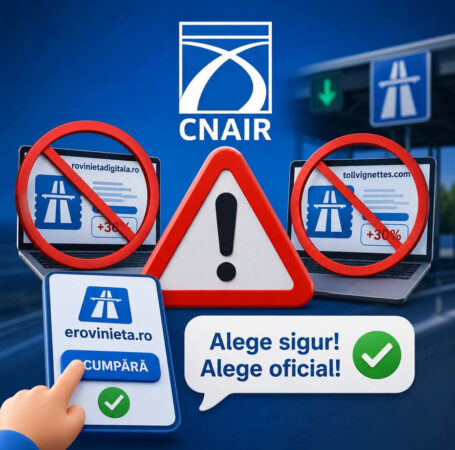 Atenție, șoferi! CNAIR avertizează asupra unor site-uri neautorizate care vând roviniete la prețuri mult mai mari decât cele oficiale. Atenție, șoferi! CNAIR avertizează asupra unor site-uri neautorizate care vând roviniete la prețuri mult mai mari decât cele oficiale.