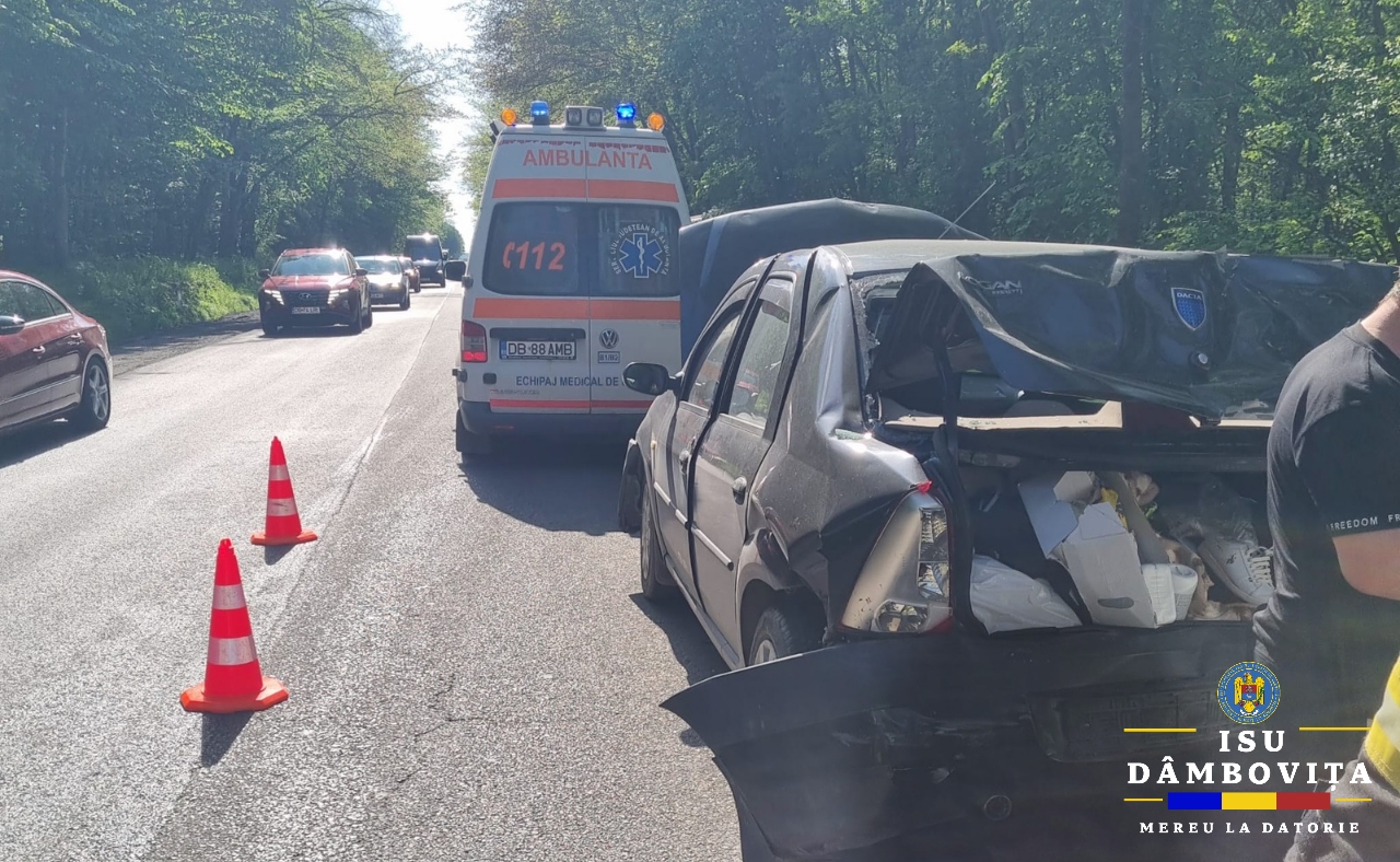 Carambol la Priseaca! Trei autoturisme implicate, un bărbat a ajuns la spital