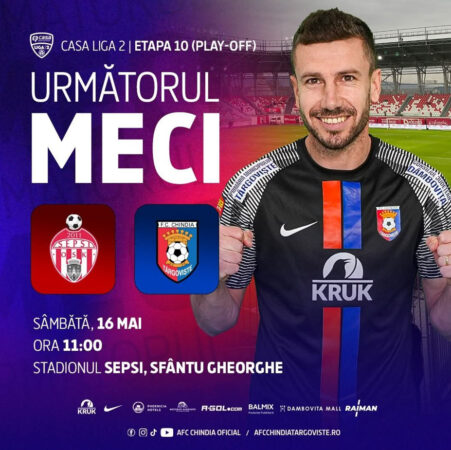 Chindia Târgoviște se pregătește pentru un nou test dificil în etapa a 10-a din play-off-ul Ligii a II-a