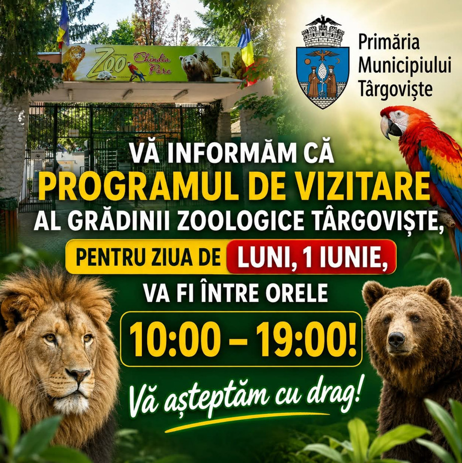 Program special la Grădina Zoologică Târgoviște de 1 Iunie