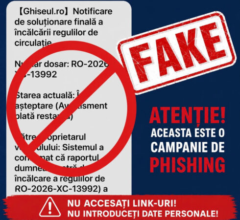 Mesaje SMS false în numele platformei Ghișeul.ro