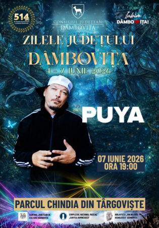 Puya aduce energia hip-hop la Zilele Județului Dâmbovița 2026! Puya aduce energia hip-hop la Zilele Județului Dâmbovița 2026!
