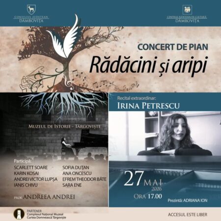 „Rădăcini și Aripi”, seară de pian la Muzeul de Istorie din Târgoviște „Rădăcini și Aripi”, seară de pian la Muzeul de Istorie din Târgoviște