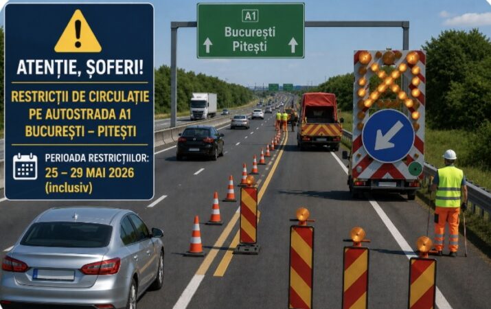  Restricții de circulație pe A1 București – Pitești