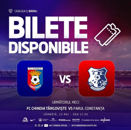 Târgoviștea fierbe înaintea duelului decisiv Chindia – Farul! Târgoviștea fierbe înaintea duelului decisiv Chindia – Farul!