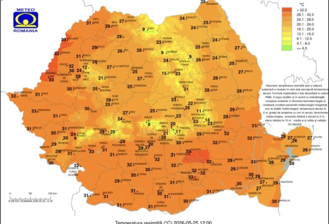 VAL DE CANICULĂ EXTINS ÎN EUROPA: TEMPERATURI RIDICATE ȘI ÎN ROMÂNIA ÎN URMĂTOARELE ZILE