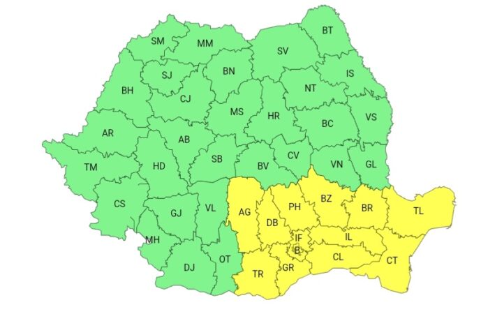 COD GALBEN de ploi și furtuni în Dâmbovița. Natura se dezlănțuie din nou!