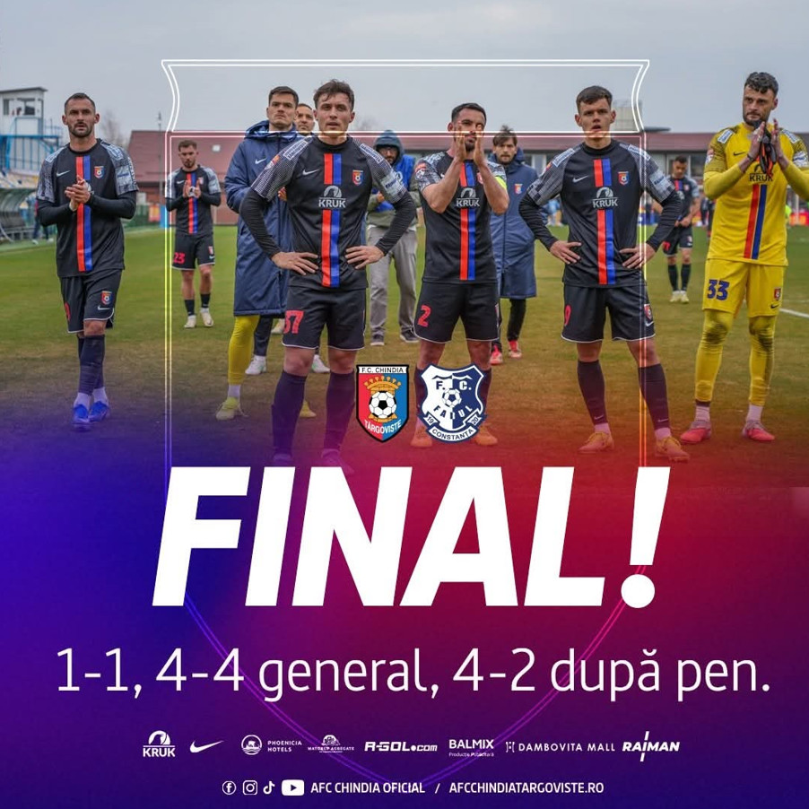 Chindia ratează din nou promovarea în SuperLigă după un baraj dramatic cu Farul