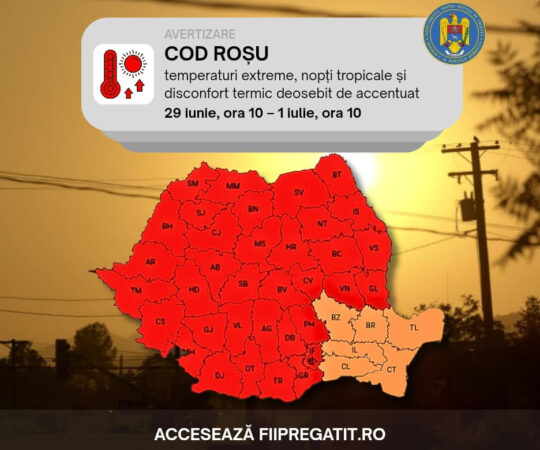 Dâmbovița intră sub COD ROȘU de caniculă! Temperaturi de până la 41°C și nopți tropicale Dâmbovița intră sub COD ROȘU de caniculă! Temperaturi de până la 41°C și nopți tropicale
