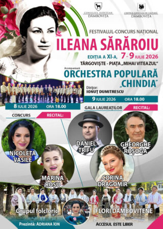 Festivalul Concurs Național „Ileana Sărăroiu”, ediția a XI-a, revine la Târgoviște în iulie 2026 Festivalul Concurs Național „Ileana Sărăroiu”, ediția a XI-a, revine la Târgoviște în iulie 2026