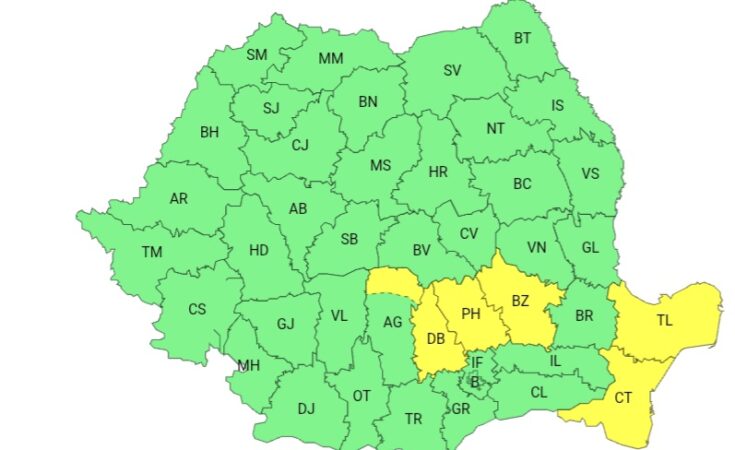 MARE ATENȚIE! Județul Dâmbovița, sub COD GALBEN de furtuni și ploi torențiale MARE ATENȚIE! Județul Dâmbovița, sub COD GALBEN de furtuni și ploi torențiale