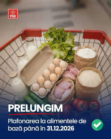 Plafonarea adaosului comercial la alimentele de bază, prelungită până la 31 decembrie 2026 Plafonarea adaosului comercial la alimentele de bază, prelungită până la 31 decembrie 2026