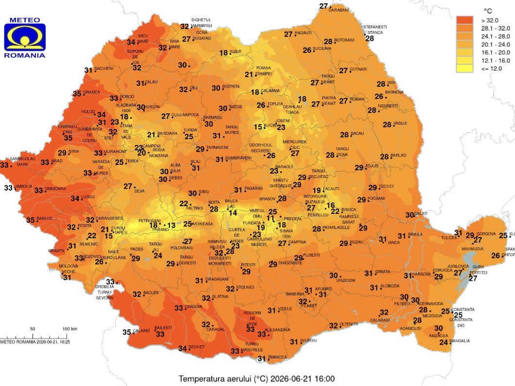 Săptămână cu temperaturi ridicate și furtuni puternice