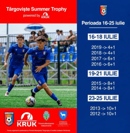 Târgoviște găzduiește îun amplu turneu juvenil de fotbal: „Târgoviște Summer Trophy” Târgoviște găzduiește îun amplu turneu juvenil de fotbal: „Târgoviște Summer Trophy”