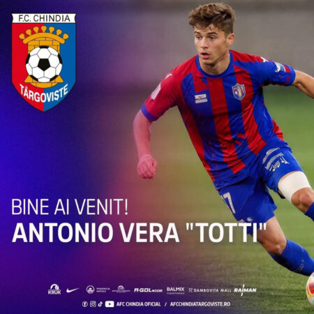 Transfer nou la Chindia Târgoviște: spaniolul Antonio „Totti” Vera a semnat cu echipa roș-albastră Transfer nou la Chindia Târgoviște: spaniolul Antonio „Totti” Vera a semnat cu echipa roș-albastră