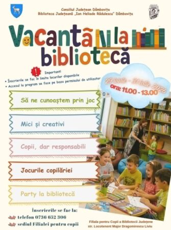 „Vacanța la bibliotecă” transformă vara copiilor într-o aventură creativă la Târgoviște „Vacanța la bibliotecă” transformă vara copiilor într-o aventură creativă la Târgoviște