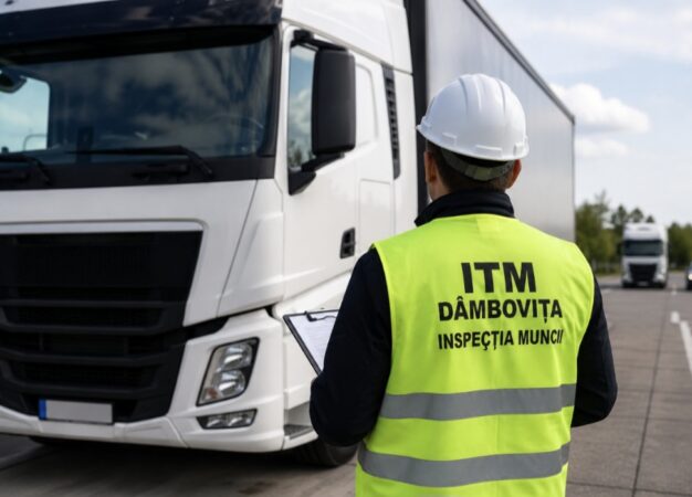 Amenzi și avertismente după controalele ITM în transporturile rutiere din Dâmbovița. Zeci de firme, găsite cu nereguli