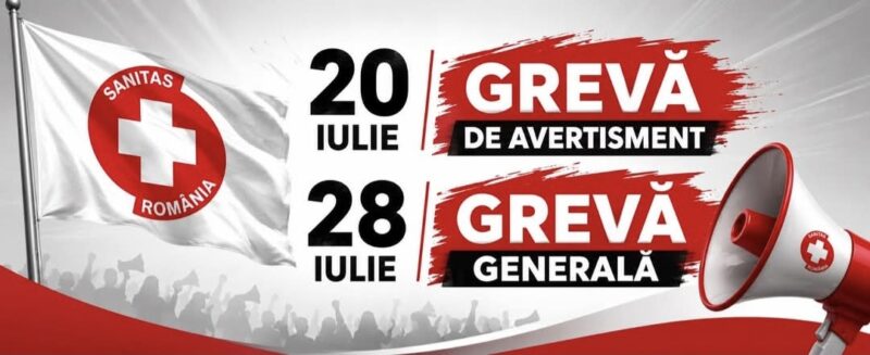 Atenție, Dâmbovița! SANITAS anunță grevă de avertisment pe 20 iulie și grevă generală din 28 iulie Atenție, Dâmbovița! SANITAS anunță grevă de avertisment pe 20 iulie și grevă generală din 28 iulie