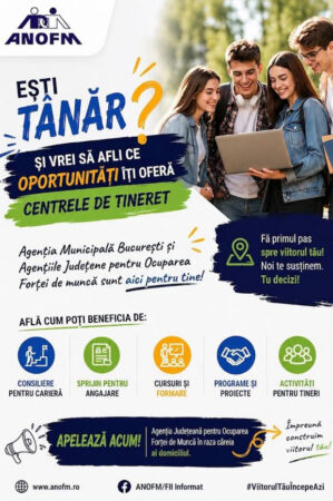 Centrele de Tineret ANOFM îi sprijină pe tineri Centrele de Tineret ANOFM îi sprijină pe tineri