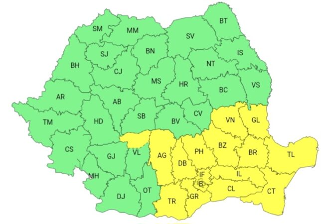 Dâmbovița, sub COD GALBEN de instabilitate atmosferică marți, 21 iulie Dâmbovița, sub COD GALBEN de instabilitate atmosferică marți, 21 iulie