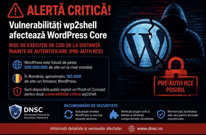 Alertă DNSC: Vulnerabilități critice în WordPress pot permite preluarea completă a site-urilor Alertă DNSC: Vulnerabilități critice în WordPress pot permite preluarea completă a site-urilor
