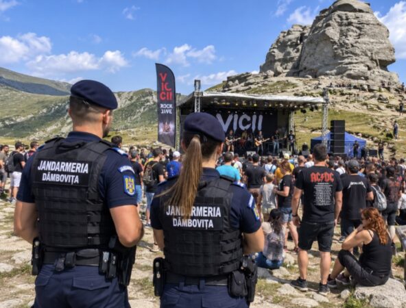 Jandarmii dâmbovițeni, la datorie în Munții Bucegi. Măsuri de ordine publică la concertul rock de la Sfinx Jandarmii dâmbovițeni, la datorie în Munții Bucegi. Măsuri de ordine publică la concertul rock de la Sfinx