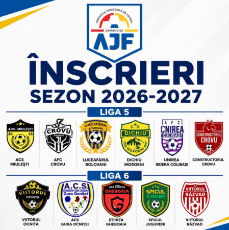 Liga 5 Dâmbovița prinde contur! Primele șase echipe s-au înscris în sezonul 2026–2027
