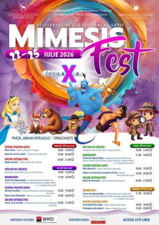 Mimesis Fest începe miercuri la Târgoviște. Patru zile de spectacole, ateliere și povești pentru cei mici Mimesis Fest începe miercuri la Târgoviște. Patru zile de spectacole, ateliere și povești pentru cei mici