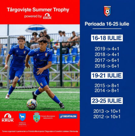 Târgoviște găzduiește „Târgoviște Summer Trophy”, un turneu dedicat tinerelor talente din fotbal Târgoviște găzduiește „Târgoviște Summer Trophy”, un turneu dedicat tinerelor talente din fotbal