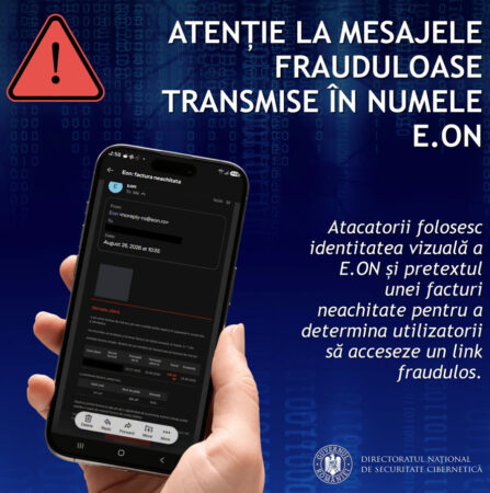 ATENȚIE, DÂMBOVIȚENI! Mesaje false în numele E.ON – datele bancare pot ajunge la escroci ATENȚIE, DÂMBOVIȚENI! Mesaje false în numele E.ON – datele bancare pot ajunge la escroci