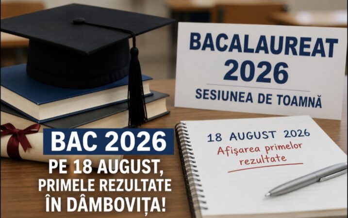 BAC 2026, sesiunea de toamnă: pe 18 august se afișează primele rezultate în Dâmbovița. Emoții pentru sute de candidați BAC 2026, sesiunea de toamnă: pe 18 august se afișează primele rezultate în Dâmbovița. Emoții pentru sute de candidați