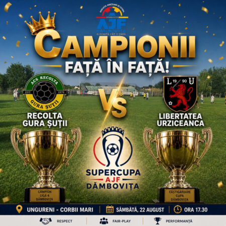 CAMPIONII FAȚĂ ÎN FAȚĂ! SUPER CUPA AJF DÂMBOVIȚA PROMITE SPECTACOL CAMPIONII FAȚĂ ÎN FAȚĂ! SUPER CUPA AJF DÂMBOVIȚA PROMITE SPECTACOL