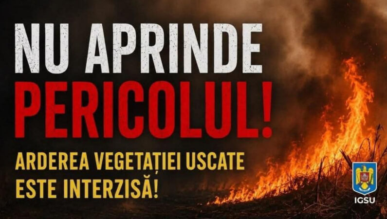 ISU Dâmbovița avertizează: arderea vegetației uscate poate costa până la 100.000 de lei ISU Dâmbovița avertizează: arderea vegetației uscate poate costa până la 100.000 de lei