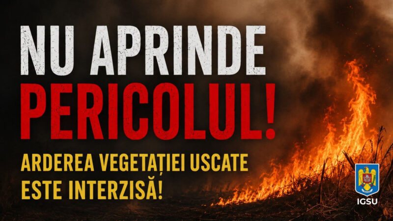 ISU Dâmbovița trage un semnal de alarmă: NU APRINDEȚI VEGETAȚIA USCATĂ! Un foc scăpat de sub control poate deveni un dezastru ISU Dâmbovița trage un semnal de alarmă: NU APRINDEȚI VEGETAȚIA USCATĂ! Un foc scăpat de sub control poate deveni un dezastru