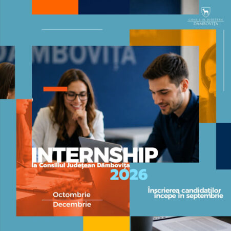 Internship 2026 la Consiliul Județean Dâmbovița! Înscrierile încep pe 1 septembrie Internship 2026 la Consiliul Județean Dâmbovița! Înscrierile încep pe 1 septembrie
