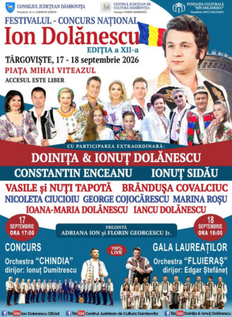 Festivalul-concurs național „Ion Dolănescu”, ediția a XII-a, revine la Târgoviște Festivalul-concurs național „Ion Dolănescu”, ediția a XII-a, revine la Târgoviște