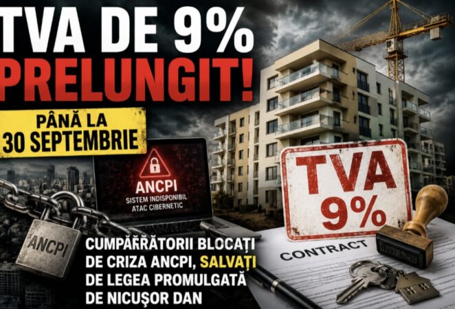 TVA de 9% la locuințe, prelungit până la 30 septembrie! Cumpărătorii blocați de criza ANCPI primesc o gură de oxigen TVA de 9% la locuințe, prelungit până la 30 septembrie! Cumpărătorii blocați de criza ANCPI primesc o gură de oxigen